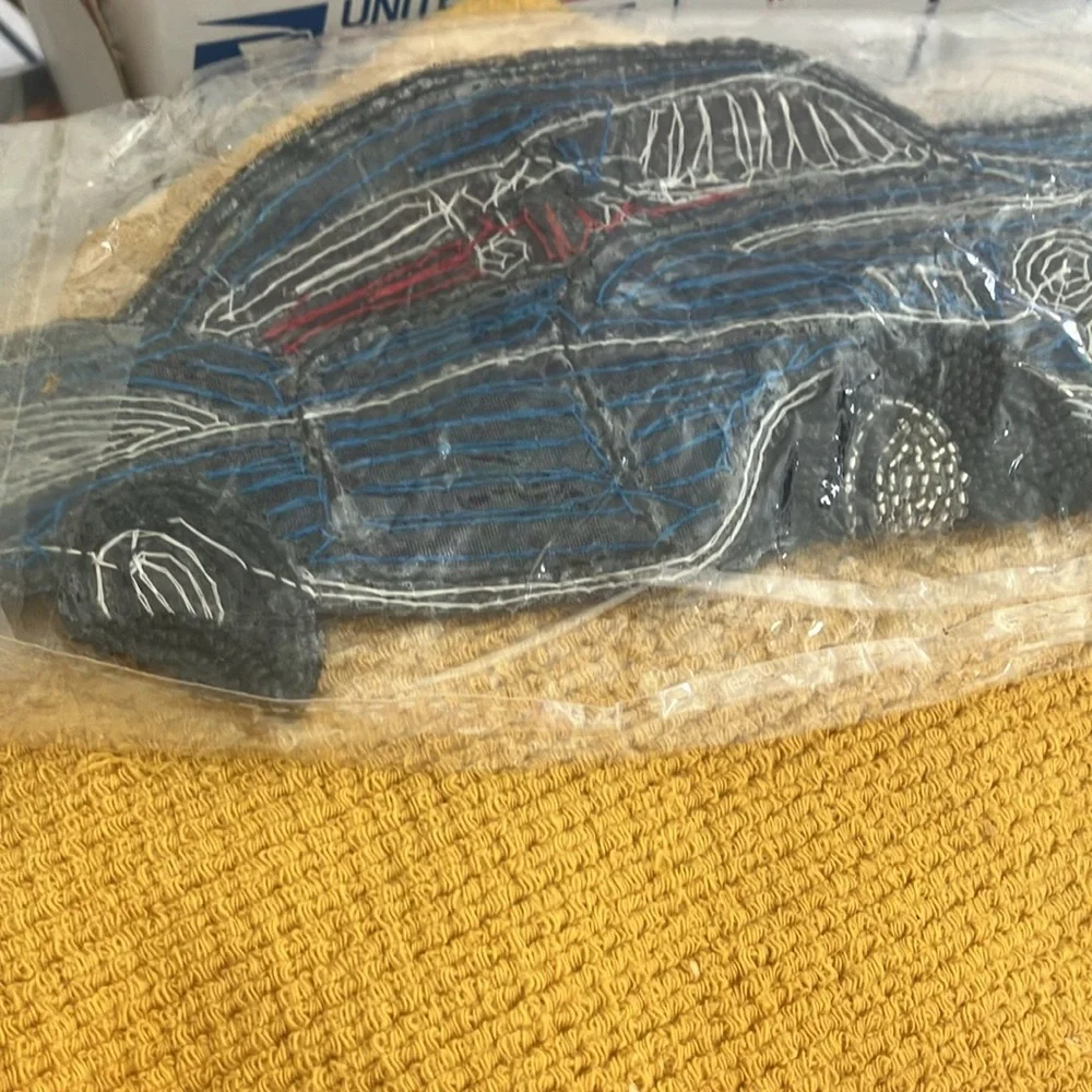 Beaded and sequin car patch